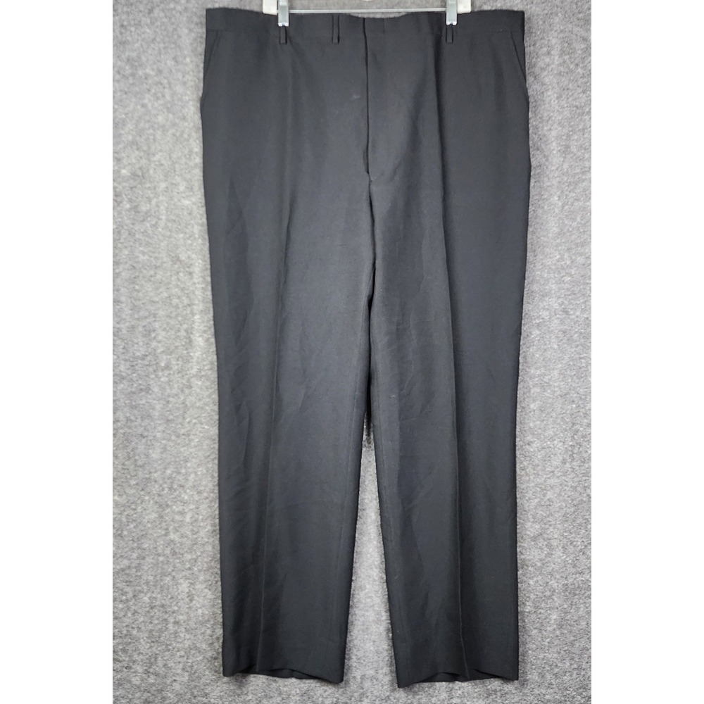 Hubbard Dress Pants Mens 44 Black Profile Dacron Polyester Microlon Made in USA